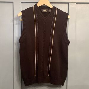 Vintage‎ Bill Blass Studio Sweater Vest Striped Argyle 100% Cotton Grandpa